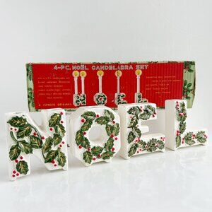Vintage Christmas NOEL Candle Holders Made in Japan